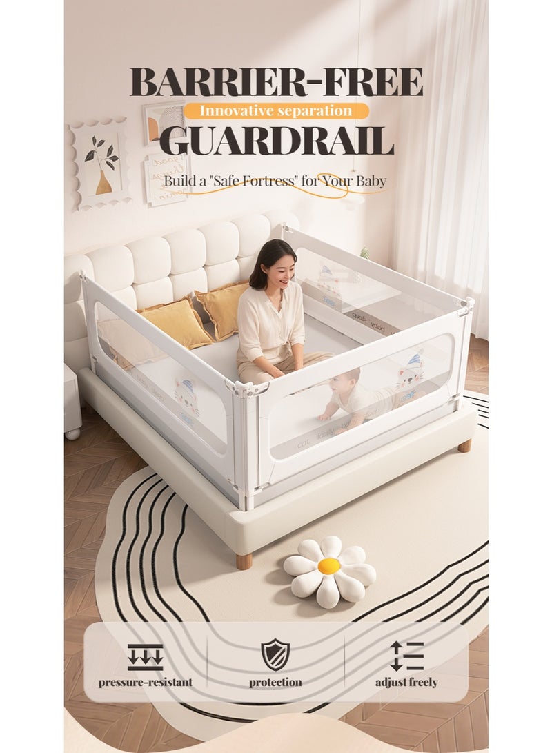 Bed Rail for Toddlers 2 M, Baby Bed Rail Guard, Infants Safety Bed Guardrail, 30-Speed Click-In Adjustable, Upgraded Seamless Reinforced Safety Fence Protector, Baby Crib Rail Guardrail, 1 Piece - Image 2